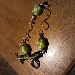 Green and Silver Beaded Bracelet